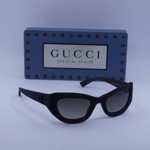 Gucci GG1784S 001 Cat Eye Sunglasses - Matte Dark Grey/Grey main image 6